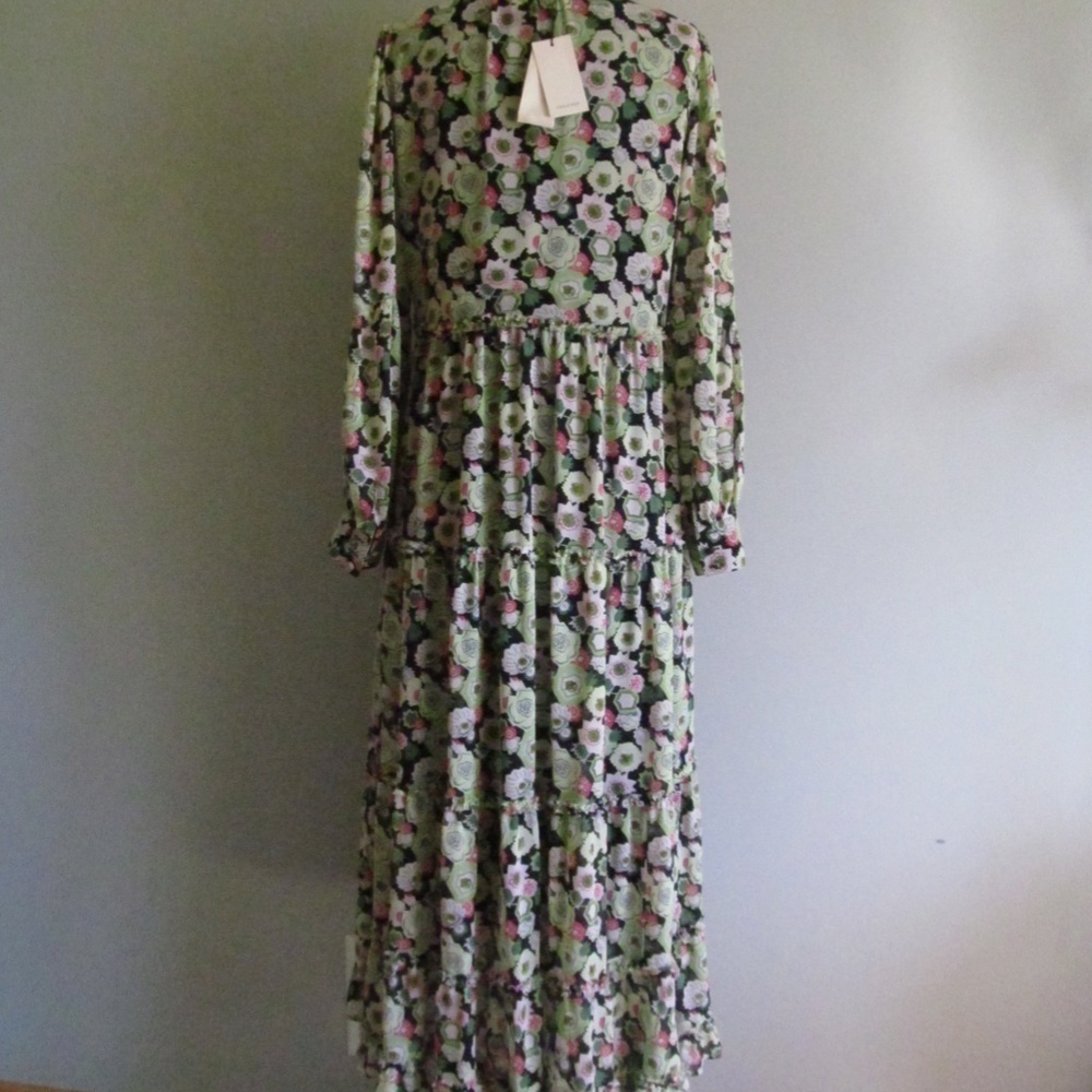 NWT CINQ À SEPT Lucille Floral Long Sleeve Maxi Dress Women's Size 10 - Picture 13 of 16
